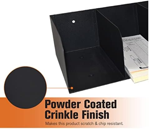 STEELMASTER by BankSupplies Steel Document Organizer - 4-Pockets - Black - Powder Coated Crinkle Finish - Scratch & Chip-Resistant - Check Separator, Deposit Slips, Letter Organizer, Money & Bills - Image 5