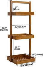 Utoplike Teak Shower Caddy Shelf, Freestanding Racks for Bathroom Corner - Image 4