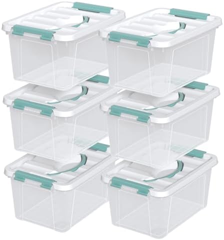 Zopnny 7-Quart Storage Bins with Lids, Stackable Plastic Totes, 6-Pack by Zopnny
