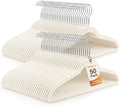 HOUSE DAY Ivory Velvet Hangers 50 Pack - Non Slip Felt Hangers, No Wrinkles by HOUSEDAY