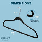 DEILSY™ Non-Velvet Black Plastic Hangers Slim Hangers 50 Pack for Closet - Image 7