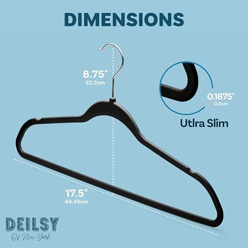 DEILSY™ Non-Velvet Black Plastic Hangers Slim Hangers 50 Pack for Closet - Image 7