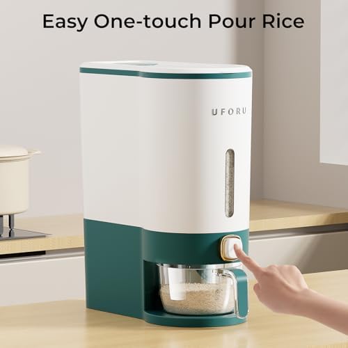 UFORU Rice Dispenser 13 LB,Airtight Storage Container With Measuring Cup - Image 2