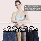 TOFIIGREM Black Velvet Hanger Clips (60-Pack), Strong Finger Clips for Velvet Hangers, Skirt Hanger Clips Fit for Flocking Hangers - Image 2