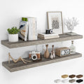 RICHFOCUS Long Floating Shelves for Wall 2Pack, Grey, 48" Lx8 D by RICHFOCUS