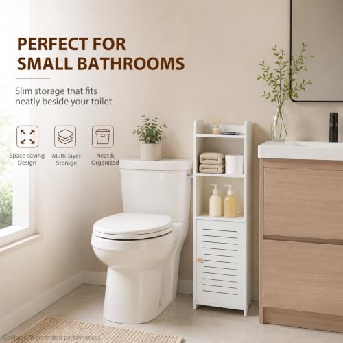 LuiceABC Upgraded Co-Extruded Board Toilet Paper Stand Cabinet for Bathroom - Image 4