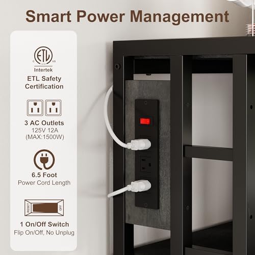 MAJALiS Mini Fridge Microwave Combo Stand Cabinet Shelf with Storage Space - Image 6