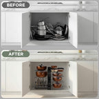7-Tier Pots and Pans Organizer Under Cabinet - Cooking Pot Lid Organizer for Cabinet with Basket for Utensils, Lid Rack - Adjustable Vertical Holder Cookware Storage, Steel Pot Rack for Kitchen - Image 5