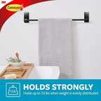 Command Bath Towel Bar, Matte Black, 1 Towel Ring, 2 Strips - Image 4