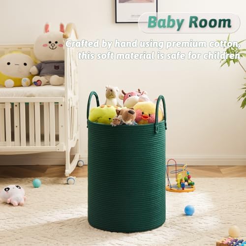 Artfeel Laundry Basket,Woven Cotton Rope Laundry Hamper,60L for Decorative Storage of Dirty Clothes,Toys and Blankets in Bathroom,Baby Room and Living Room - Image 4