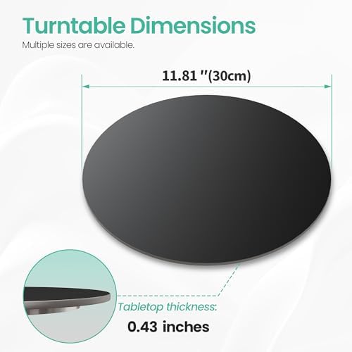 11.8" Lazy Susan Turntable – 360° Sinteredstone Silent Anti-Slip Turntable, Table Top Centerpiece for Kitchen, Pantry, Spice Rack, Refrigerator & Dining Table, Black - Image 2