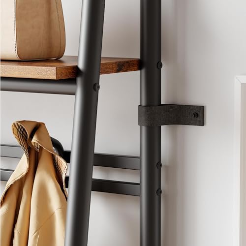Jojoka 4-in-1 Entryway Coat Rack Hall Tree with Bench & Shoe Rack, Freestanding Storage for Hooks, 3-Tier Shoe Cabinet, Hanging Rod for Hallway, Front Door, Mudroom - Image 6