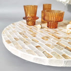 12-Inch Mother of Pearl Lazy Susan for Table Top, Champagne Gold - Image 5
