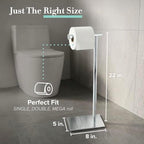 Gatco 1431C Modern Rectangle Base Freestanding Toilet Paper Holder, 21.25" Chrome with Weighted Base - Image 5
