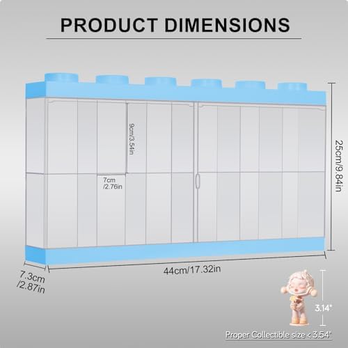 Wall-Mounted Blue Acrylic Display Case with White LED Light, 12-Grid Clear Showcase Shelf, No-Assembly Dustproof Organizer for Mini Figures, Collectibles - Image 5