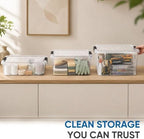 Superio 7.4 Quart Clear Plastic Storage Bin with Lid, Stackable Organizer Box, BPA-Free Storage Container for Home, Garage, School & Office, 1 Pack - Image 5