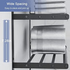 Bethom Bathroom Towel Rack with Bars, 16 Inch Towel Shelf, Matte Black - Image 4