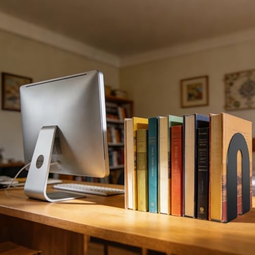 10-Inch Heavy Duty Bookends,Heavy Weighted Bookends for Bookshelf (2 Pairs) - Image 7