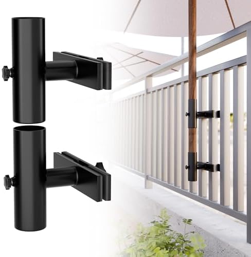 Umbrella Holder Parasol Holder Patio Umbrella Stand Mount Umbrella Clamp for Balcony, Outdoor Umbrella Holder Fixed Clip Deck Table Umbrella Mount for Deck,Railings,Beach,Courtyard,Boats,Tailgates by HILLMASTER
