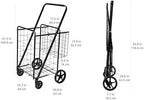 Amazon Basics Foldable Collapsible Shopping Utility Cart with 360-Degree Wheels, Multi-Functional for Sports, Easy Assembly, X-Large, Black - Image 5