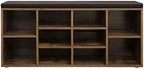 VASAGLE CUSTOS Collection - Shoe Bench, Storage Bench with Padded Seat, Entryway Bench with 10 Compartments, for Bedroom, 11.8 x 40.9 x 18.9 Inches, Rustic Brown and Chestnut Brown ULHS010X01 - Image 5
