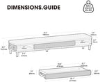 Fenge Dual Monitor Stand with Large Storage Drawer, 42.5" Desk Shelf, Brown - Image 3