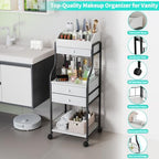 HapiRm Floor Makeup Organizer Storage - Vanity Skincare Make Up Organizers and Storage with Drawers, Cosmetics Display Cases Holder for Skin Care Nail Polish Perfume Makeup Brush - Image 6
