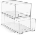 Sorbus Clear Stackable Storage Drawers with Pull-Out Bins (Large, 2 Pack) by Sorbus