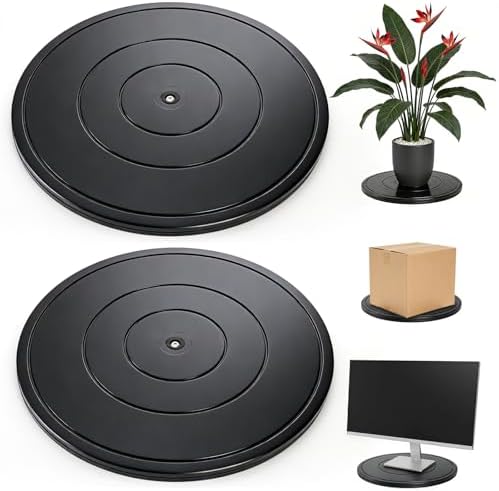 Peohud 2 Pack Heavy Duty Rotating Swivel Stand, 16 Inch Lazy Susan Turntable with Steel Ball Bearings for TV, Computer, Monitors, Model Base, Crafts, Potted Plants, Christmas Tree by Peohud