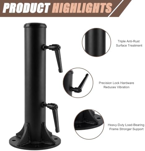Patio Umbrella Base Outdoor Umbrella Mount Holder Round Heavy Duty - Image 3