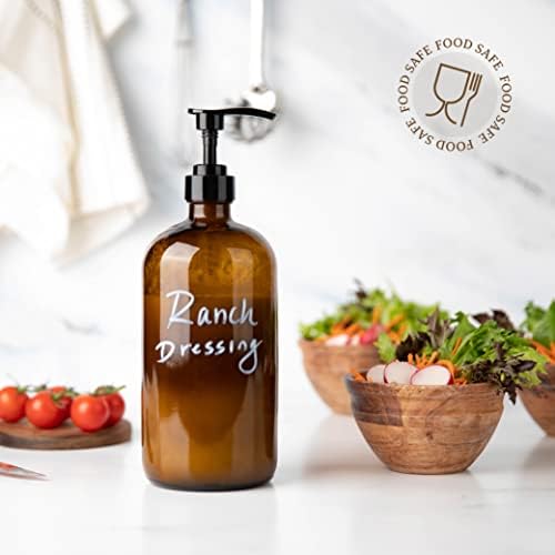 32 Ounce Glass Shampoo and Conditioner Dispenser Bottle with Pump, Shower - 1 Liter Body Wash Dispenser for Shower & Laundry Detergent Dispenser- by Kitchentoolz - Set of 2 - Image 7