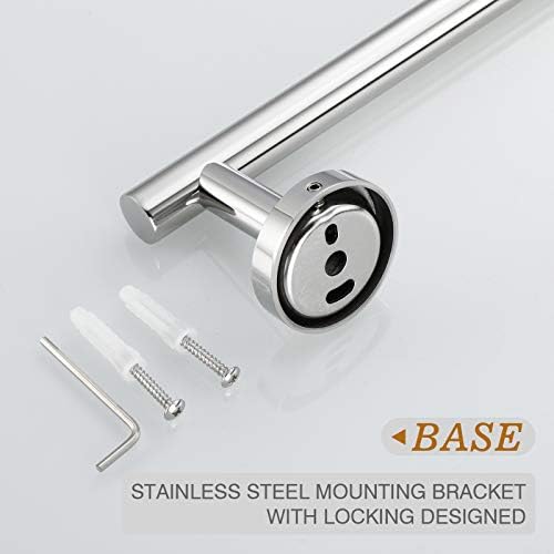 USHOWER 4PCS Polished Chrome Bathroom Accessories Set,18-Inch Towel Bar Set - Image 5