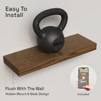 Solid Wood Floating Shelves for Wall 20 Inch Walnut, Wooden Bathroom Shelf - Image 5