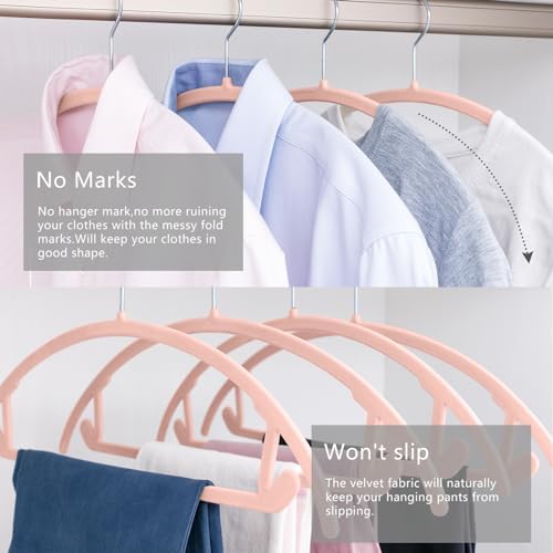 MIZGI Velvet Hangers 60 Pack, Patented Rounded Shoulder Sweater Hangers - Image 4