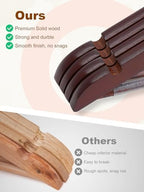 HOUSE DAY Cherry Wooden Hangers 20 Pack, Solid Wood Coat Hangers for Closet - Image 4