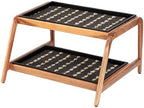 Anji Mountain Heavy Duty Waterproof Wooden Shoe Storage Mat Organizer/Boot Storage Tray Multi Use for Entryway with Coir, Gray and Ivory Insert, 2 Tier, Fits 4 Pair (26.5" Wide) by AnjiMountain