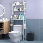 3-Tier Over the Toilet Storage, Metal Bathroom Shelve, Over Toilet Bathroom Organizer, Space Saver Bathrooms Shelve for Restroom Laundry Balcony, White - Image 4