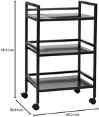 Amazon Basics 3-Tier Metal Rolling Utility Cart, Storage Organizer, Multifunctional Storage, Mobile Shelving, Black - Image 6