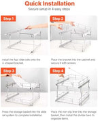 VEVOR 2 Tier Pull Out Cabinet Organizer 16.97"W x 21.22"D Slide Out Drawers - Image 5