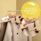 Wooden Hangers - 60 Pack - Clothes Hanger for Daily Used,Heavy Duty Wood Hangers with Precisely Cut Notches,Coat Hanger for Closet, Clothes Hangers for Shirt Suit Dress (Natural) - Image 3