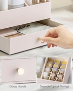 VLANDO 2-Layer Vanity Organizer with Drawers for Vanity,Apricot White - Image 5