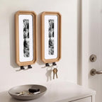 Marsui 2 Set Solid Oak Photobooth Strip Frame with Key Hooks Wall-mounted Photo Frame Fits 1.5 x 8 Inch Photo Strips, for Home Wall Wedding Graduation Decor - Image 5
