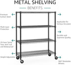 IZEUK Garage Shelving Wide Storage Shelves 4 Tier Metal Shelves 3200 LBS Heavy Duty Adjustable Utility Shelf Rack Black 23.6" D x 53.1" W x 73.6" H - Image 4