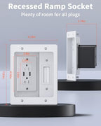 ELECPOW Cord Hider Wall with Dual AC Outlets & Dual USB-A Ports, in Wall Cable Management Kit for Wall Mounted TV,Recessed Outlet with TV Wire Hider for Power Cables & Low Voltage Wires - Image 5