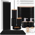25 PCS Black Bathroom Accessories Set丨Shower Curtain Bathroom Accessory by Viowil