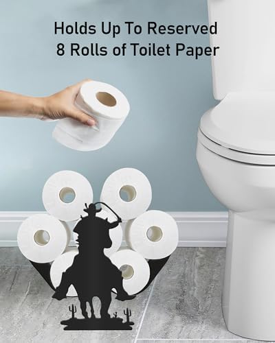 Cowboy Toilet Paper Holder Stand, Western Decor Toilet Paper Storage - Image 2