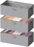 SpaceAid 3 Pack 10" High Under Bed Storage Containers, Large Underbed Storage Organizer Bins with Lids for Bedroom, Dorm, Clothes, Closet Organization, Bed Sheets and Blankets (Gray) by SpaceAid