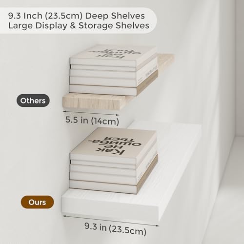 Floating Shelves for Wall, 36 inch White Wall Shelves Set of 2 - Image 4