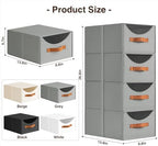 Homsorout Stackable Storage Drawers - Collapsible Storage Bins with Drawers, 8 Pack Closet Shelf Organizer Basket, Fabric Pull Out Organizer for Bedroom, Living Room, Dorm, Grey - Image 3