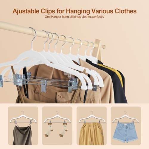 Stormix Baby Velvet Hangers with Adjusted Clips Non-Slip 24 Pack - Image 3
